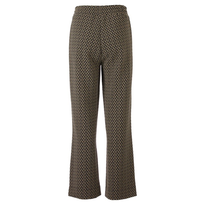 Enjoy Broek dessin wijde pijp Zwart zand